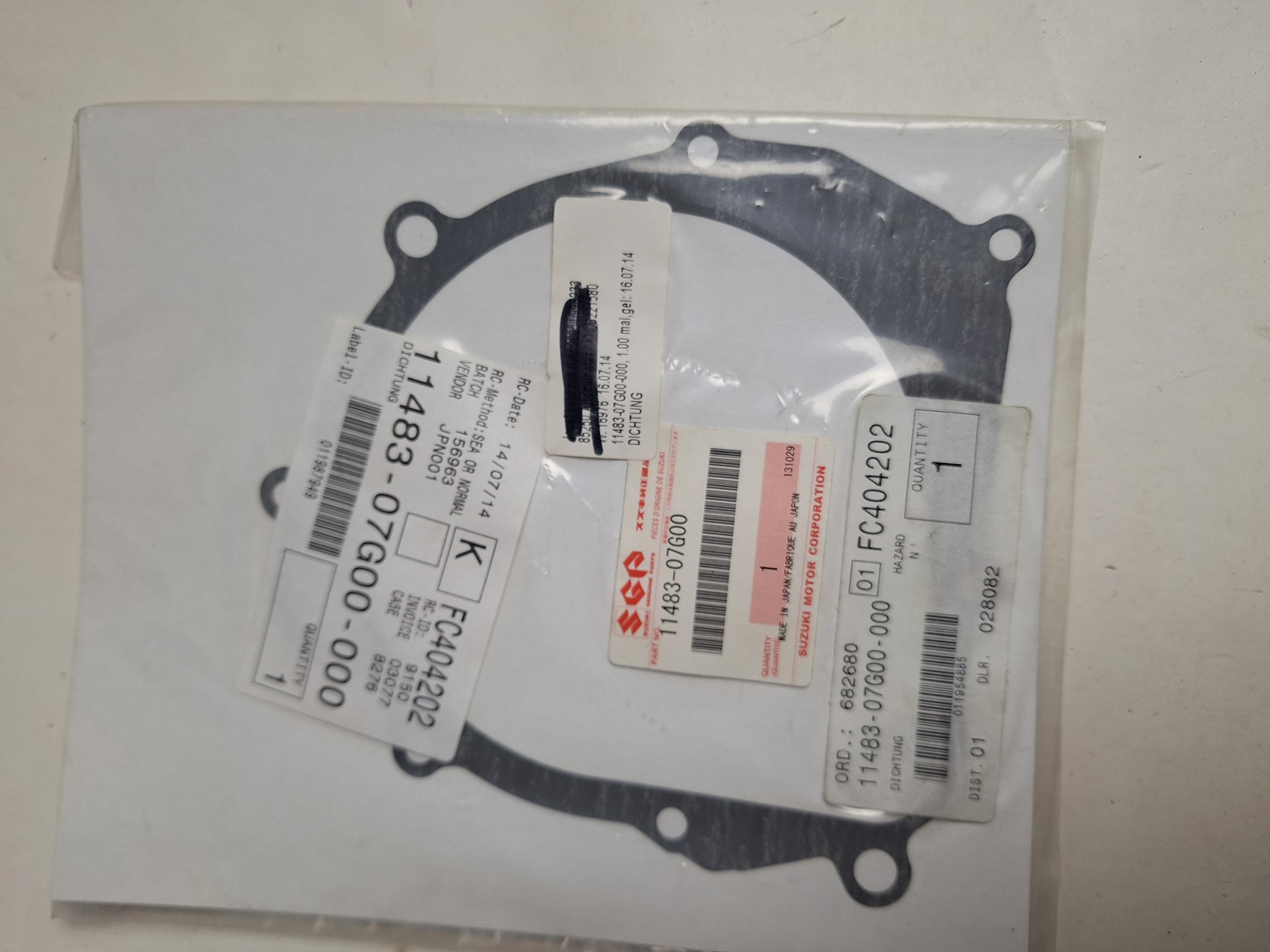 Bild von SUZUKI DICHTUNG 11483-07G00